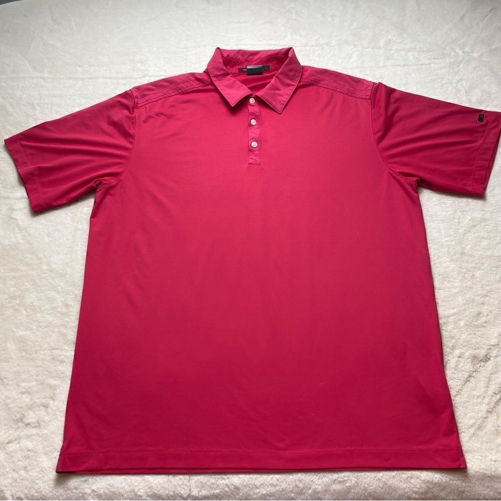 Nike Dri Fit Tiger Woods Collection Deep Pink Polo Shirt Size Large